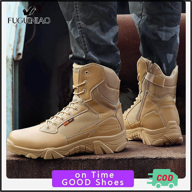 Fuguiniao 2021 High-top Lightweight Military Boots Men’s Shoes Outdoor Non-slip Shoes Training Martin Boots Men’s Outdoor Breathable Non-slip Hiking Shoes Lightweight Desert Boots Travel Shoes Men’s High-top Military Boots Men’s Waterproof Outdoor