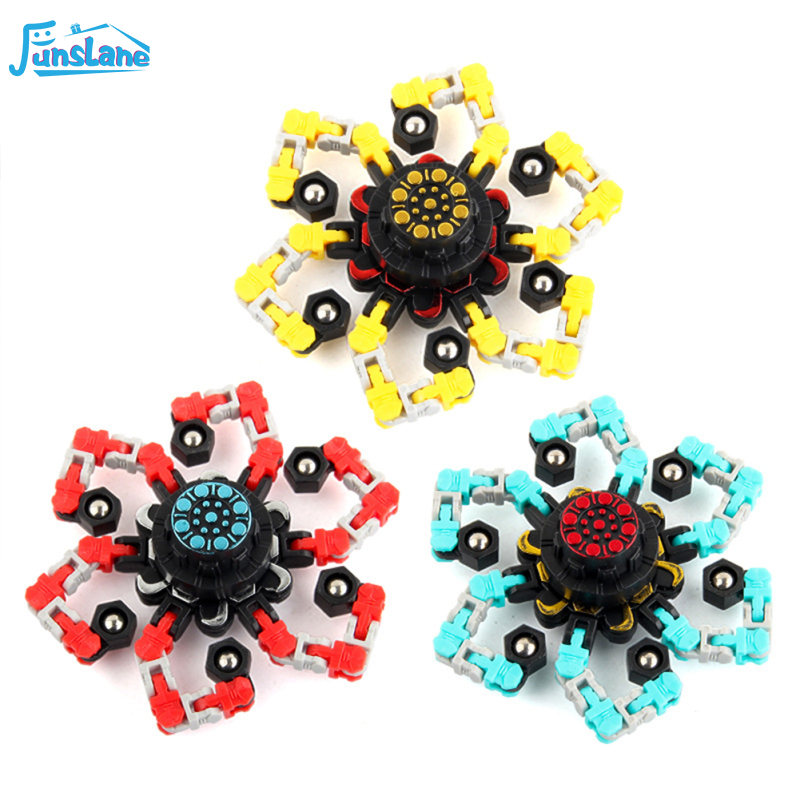 FunsLane Deformable Stress Relief Toy Fingertip Spinner Toy Transformable Creative Mechanical Gyro Toy For Kids
