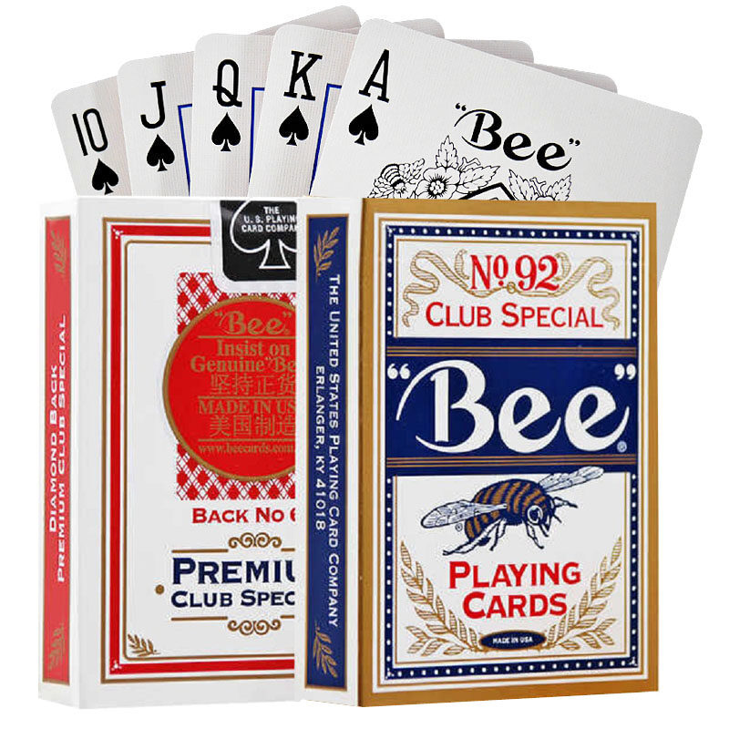 Bee Standard Index Poker Playing Cards Casino Quality Red or Blue 1 Deck 
