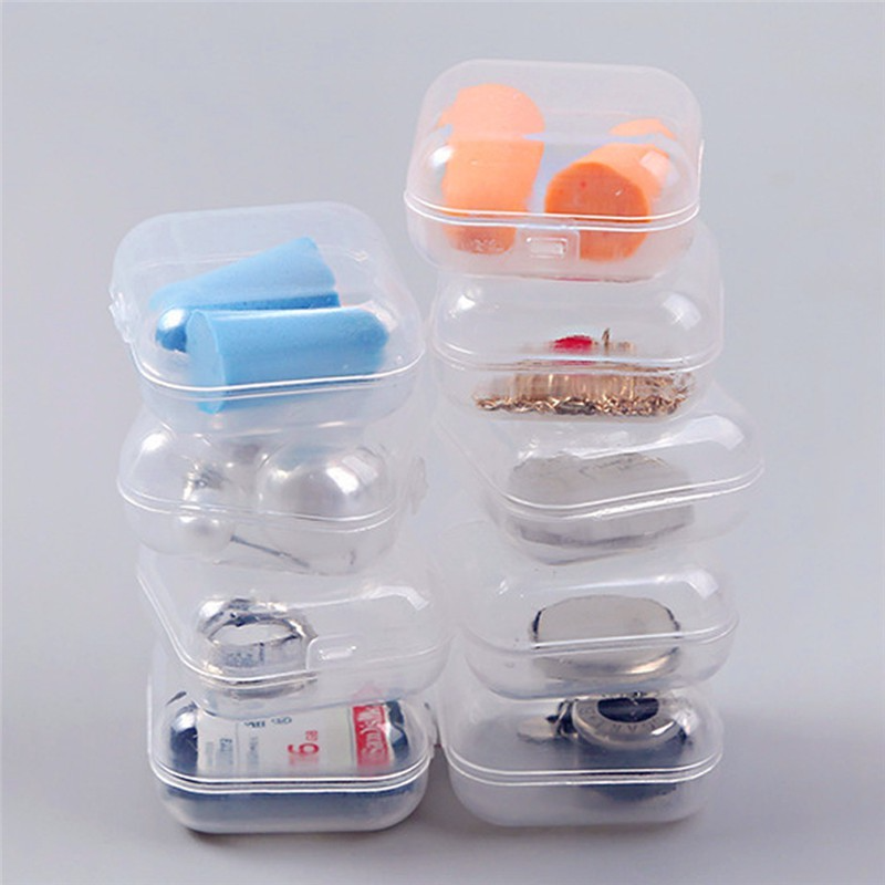 1-20 Chiếc Hộp Nhỏ Hộp Nhựa Trong Suốt Hình Vuông Hộp Đựng Trang Sức Hộp Đựng Hoàn Thiện Hộp Đựng Đóng Gói Cho Hoa Tai