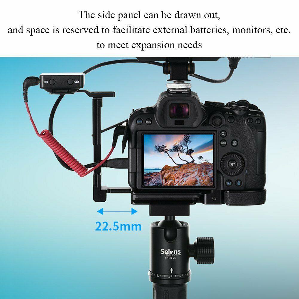 Selens L-Bracket Camera Cage Rig for Canon EOS R5 R6 Quick Release with Magnetic