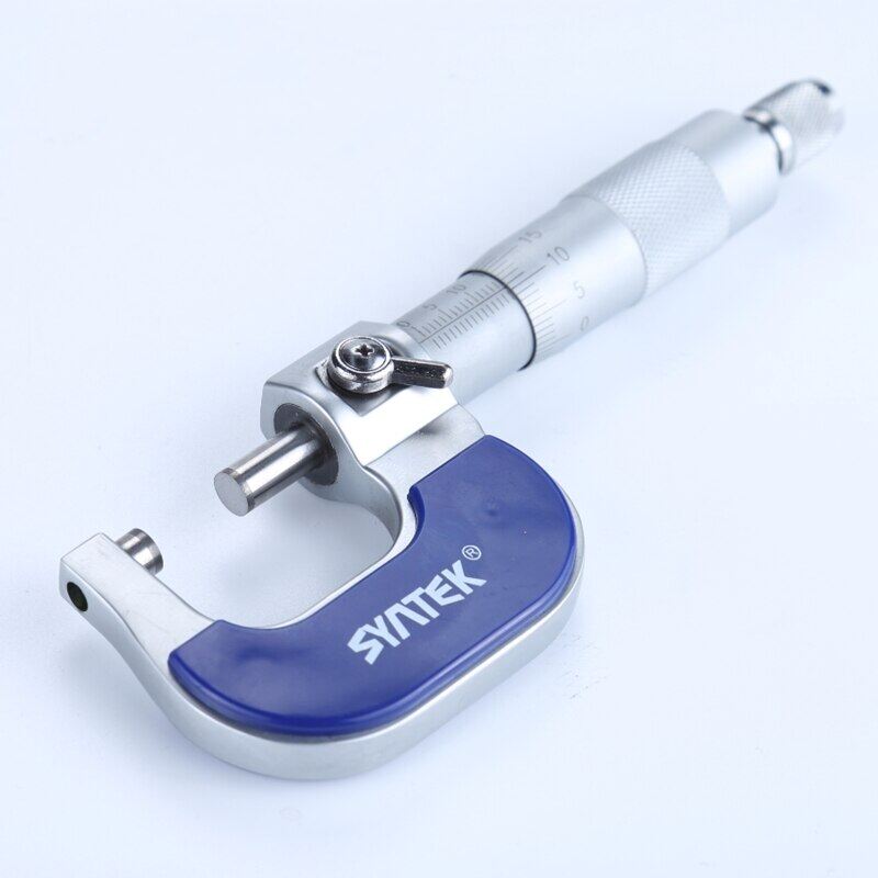 Syntek 0-25mm Outside Micrometer 0.01 Mm Metal Micrometres Carbide Tip Micrometro Measuring Tools Thickness Gauge Meter