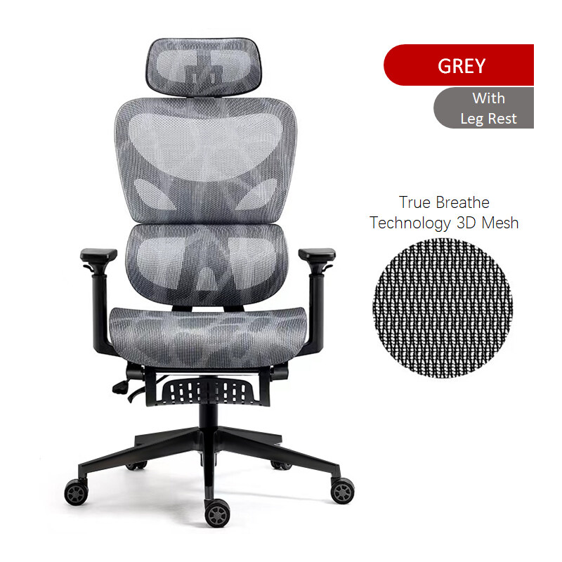 【Retractable Footrest】 Ergonomic Office Chair SGS Certified Home Office ...