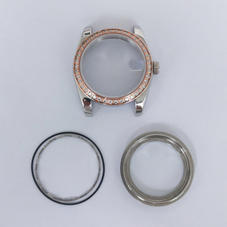 36MM Oyster Perpetual Steel Transparent Bottom Watch Case Sapphire Glass Watch Accessories for NH35/36 Movement