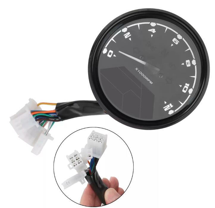 12000 RPM Xe Máy Tachometer Xe Máy Kỹ Thuật Số Đo Tốc Độ Đo Dặm Kỹ Thuật Số LCD Đa Chức Năng Kỹ Thuật Số Chỉ Số Nhiên Liệu Meter Rpm Tachometer Đo Với Khung Cảm Biến