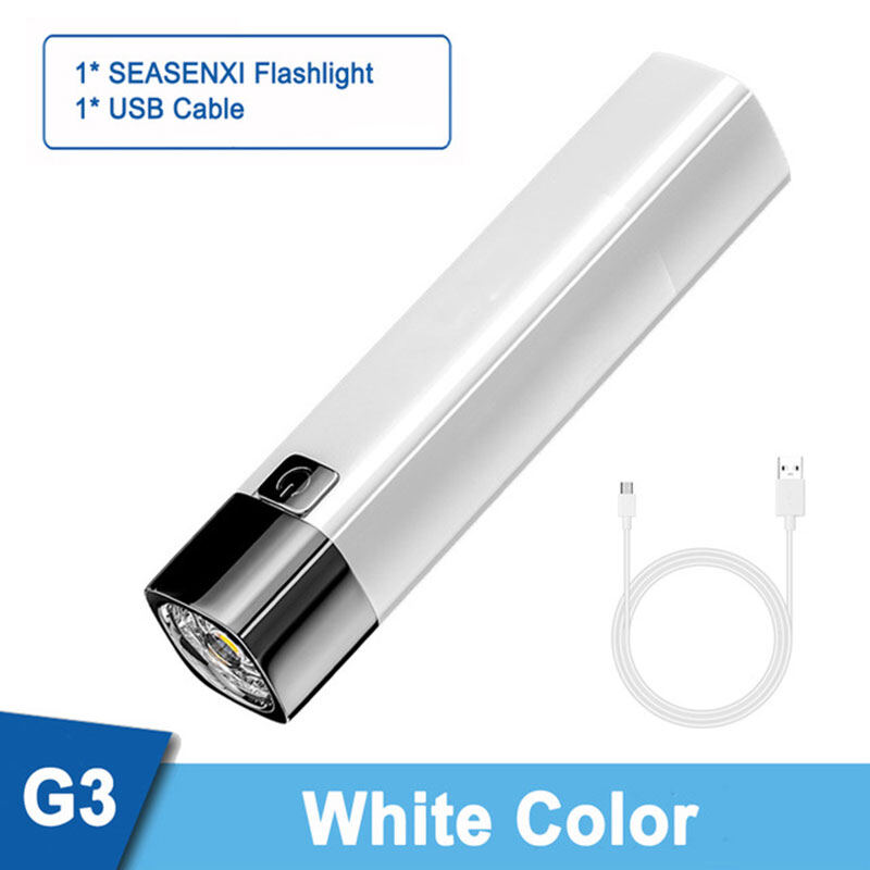 【CAMPOUT】Strong light mini flashlight USB charging outdoor small flashlight hiking portable household lighting flashlight