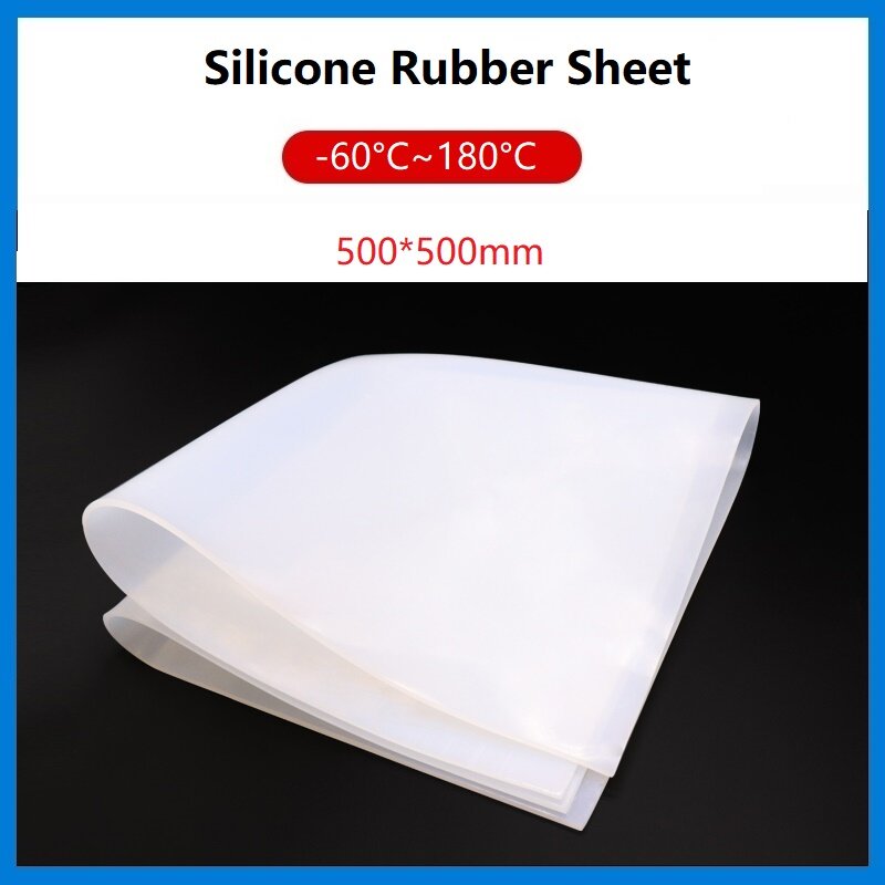 1Meter Silicone Rubber Sheet 500x500mm Clear Translucent Plate Mat High Temperature Resistance