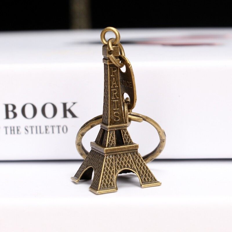 1 Piece 3 Colors Eiffel Tower Keychain Keyring Motorcycle Height Metal Creative Model Keyring for Christmas Gift