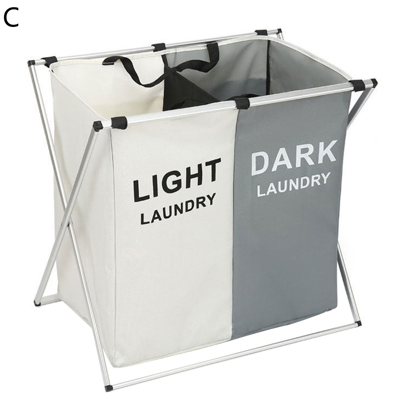 mandari Laundry Hamper X-shaped Frame Design Large Capacity Durable Multi-compartment Clear Print Multi-Functional 2/3 Girds Oxford Cloth Dirty Laundry Basket Household Supplies Laundry Storage Container