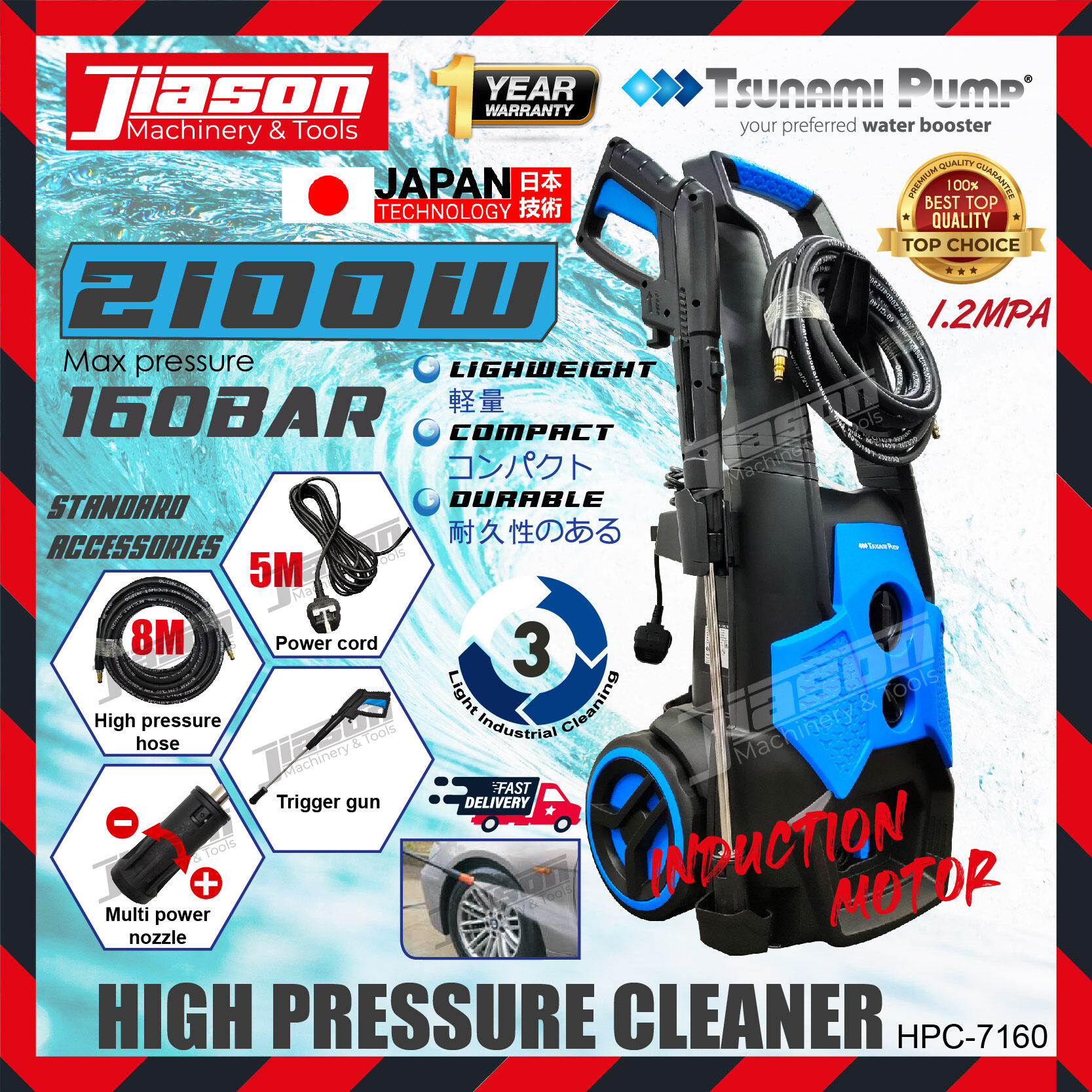 TSUNAMI PUMP HPC7160 / HPC-7160 160Bar High Pressure Cleaner / Pressure ...