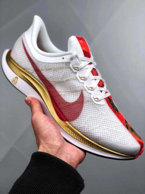Stok Siap Nike_shoe Preorder Zoom Pegasus 35 Turbo (Putih/Merah/Emas)