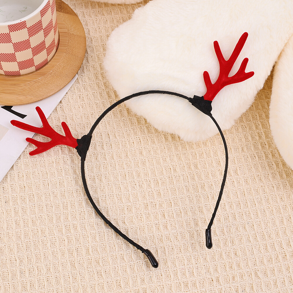 2Pcs Christmas Antler Headband Non-slip Sweet Women Girls Hair Hoop New Year Headwear Hair Accessories