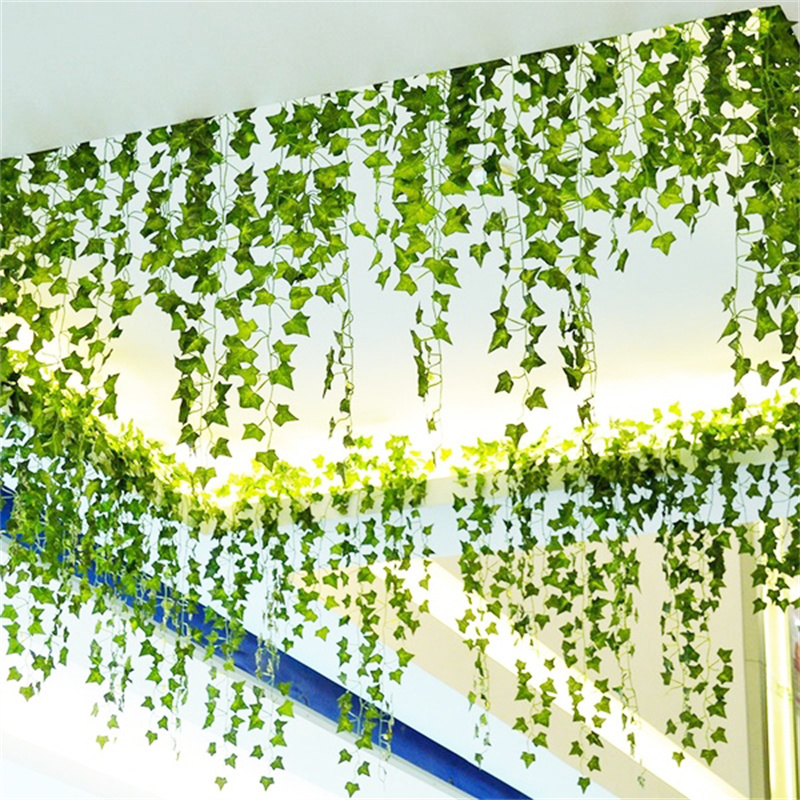 [Cư Trú Thanh Lịch] Cây Giả Dài Cây Leo Lá Xanh Treo Tường Cây Nho Hoa Mô Phỏng Cây Thường Xuân Màu Đỏ Vòng Hoa Treo Tường Cây Thường Xuân Trang Trí Sân Vườn Nhà Cửa Đám Cưới Mây Nhựa
