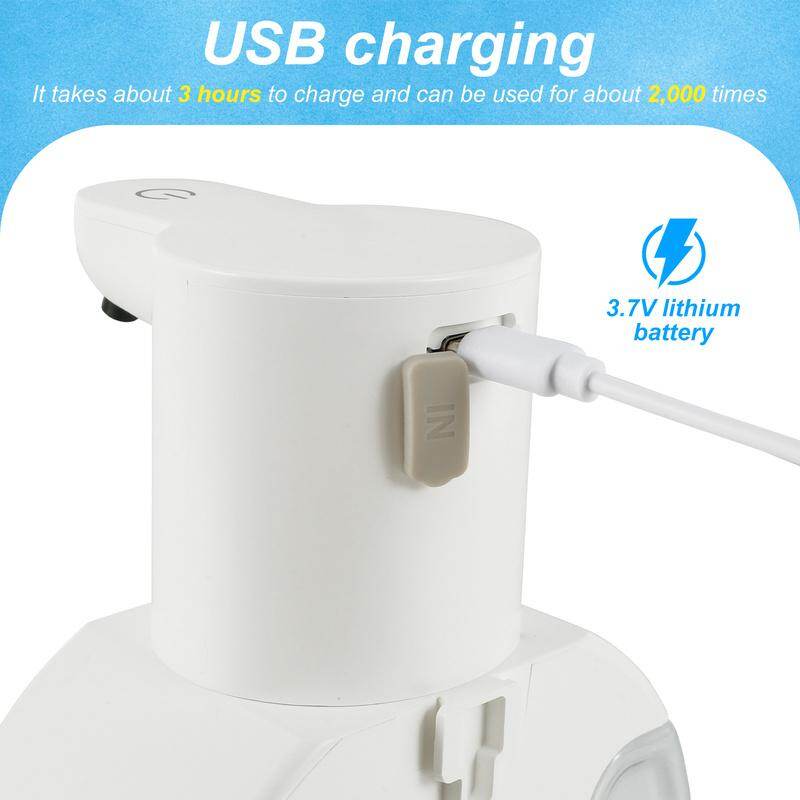 Cảm Biến hộp đựng xà phòng máy xịt xà phòng tự động hộp đựng xà phòng 14.78Oz Cảm Biến hộp đựng xà phòng xà phòng cảm ứng Bọt Dispenser Có Thể Sạc Lại bình xịt xà phòng rửa tay hộp đựng xà phòng máy xịt xà phòng tự động hộp đựng xà phòng
