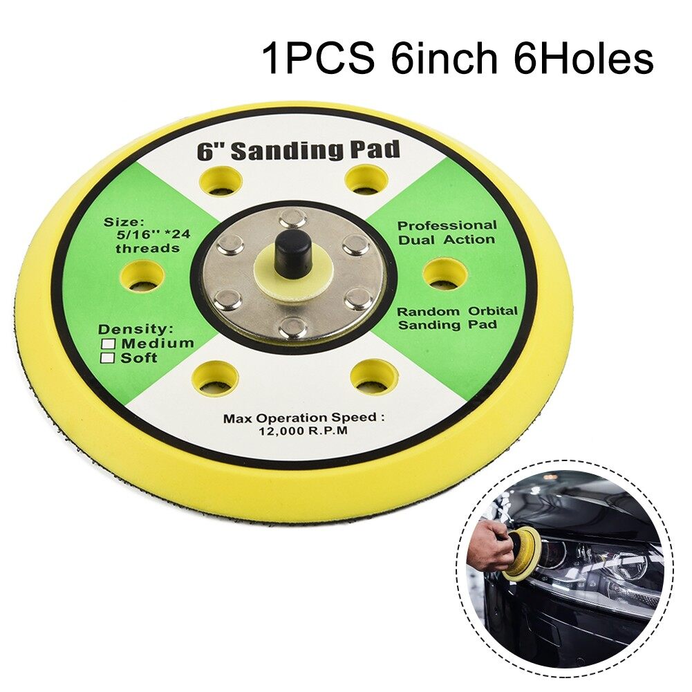 Unnicoco SANDING PAD Sanding Pad Woodworking 5/16-24 Male Thread 6\" For Sander Durable