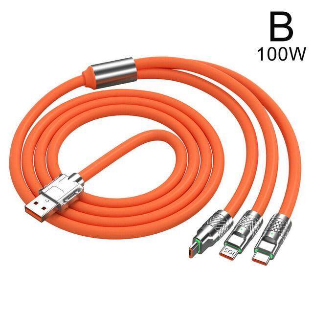 3in1 2in1 6a 120w usb fast charger cable for iphone micro type-c 8-pin charging huawei samsung xiaomi wird cord