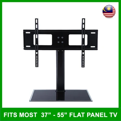 Universal LCD LED Flat Screen TV Table Bracket With Stand Glass Base For 37"- 55" TV for Home Office