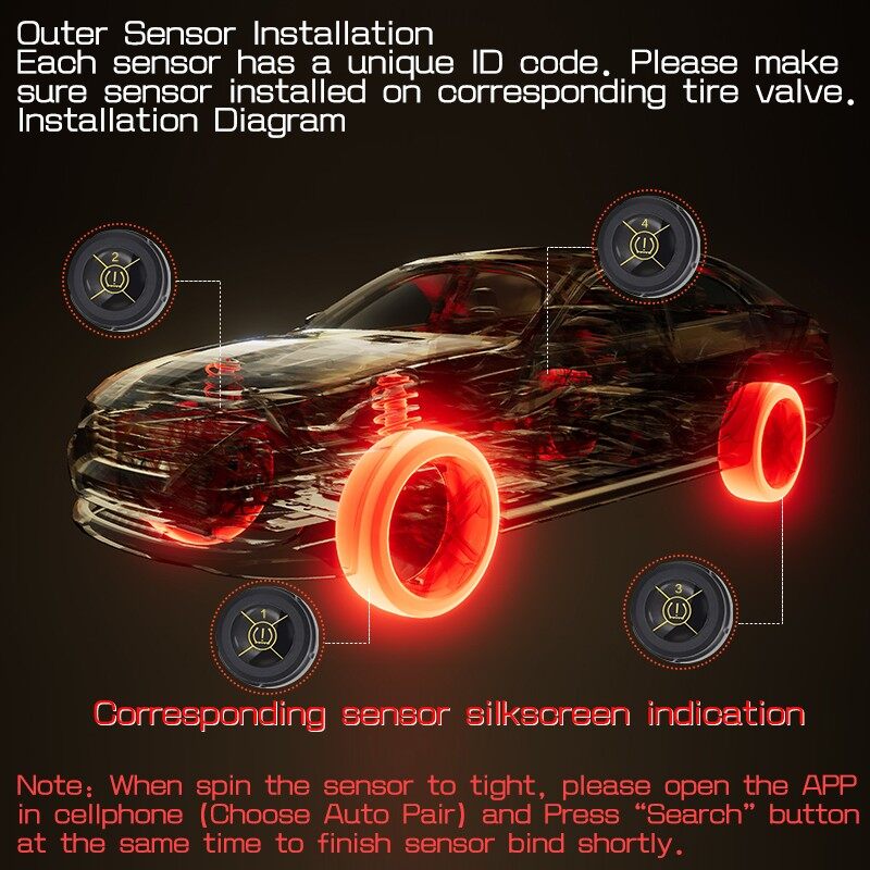Ekleva Lốp Xe Hơi Cảm biến áp suất không thấm nước IOS Android BLE TPMS phổ xe máy bên ngoài Báo động cảm biến áp suất lốp cảm biến áp suất S bluetooth 5.0