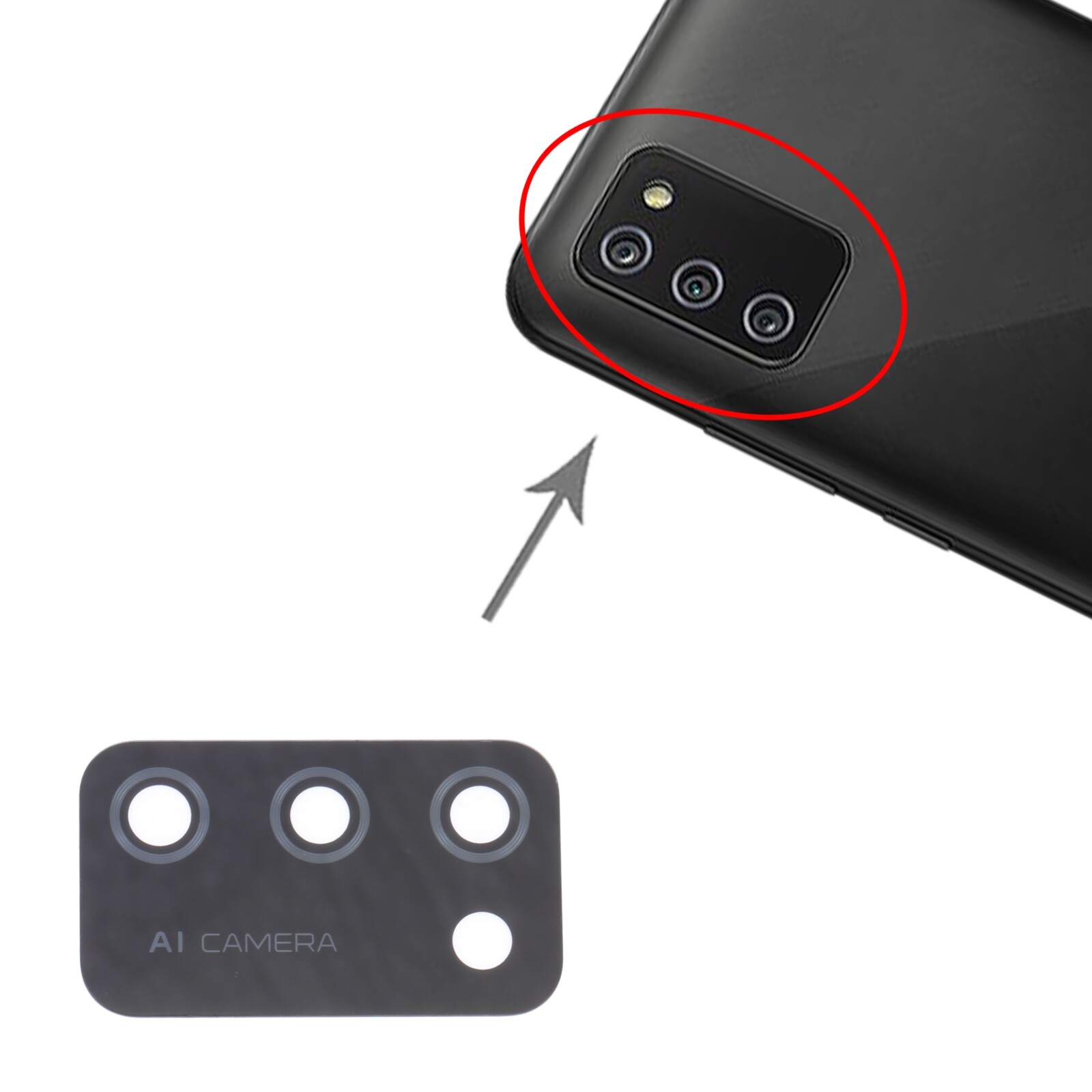 【On Sale】 10 PCS Back Camera Lens for Samsung Galaxy A02s SM-A025