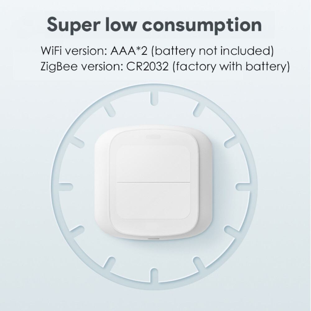 EL style Tuya Scene Switch Smart Switch 2 Gang WiFi/ZigBee Wireless 6 Scene Switch Button Controller Battery powered Automation Scene Smart Home Smart Life
