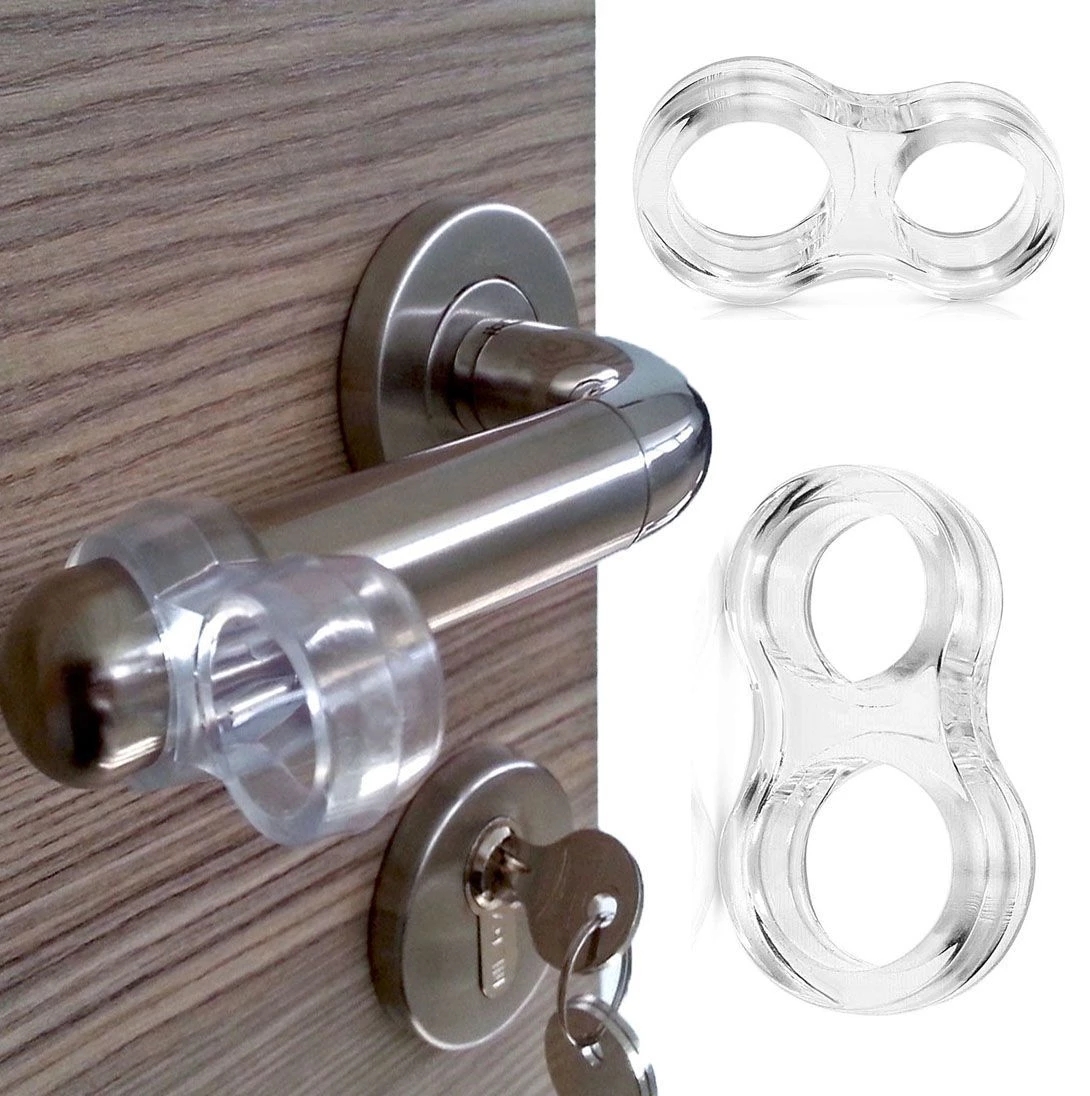 1/5 Miếng Chặn Cửa Vòng Chống Va Chạm Trong Suốt Miếng Bảo Vệ Tường Miếng Đệm Cao Su Bảo Vệ Trẻ Em An Toàn Cho Tay Cầm Giảm Xóc