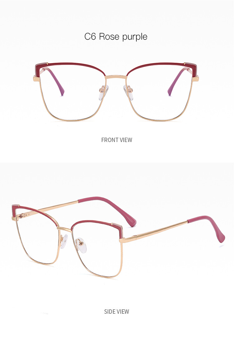 New Women's Metal Anti Blue Ray Computer Glasses Myopia Glasses Optical Frames