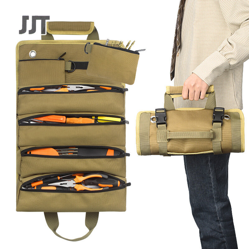 Electrician tool kit, roll type, electrician woodworking storage bag, car mounted hardware tool kit