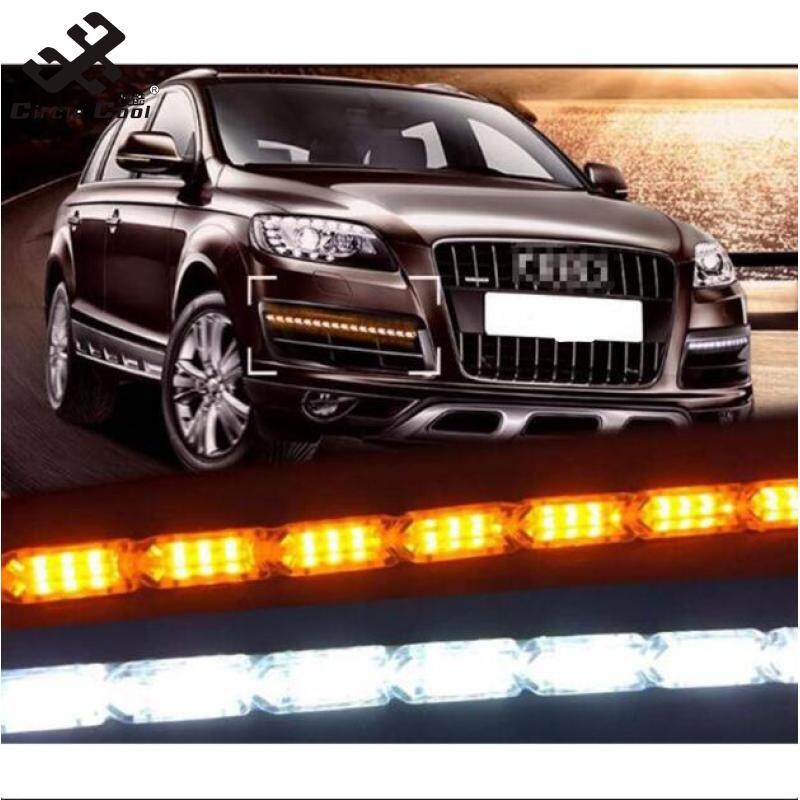 Circle Cool 2pcs Flexible LED Strip Light DRL Daytime Running Light Waterproof Sequential Flow Headlight Runners Corner Turn Signal DRL