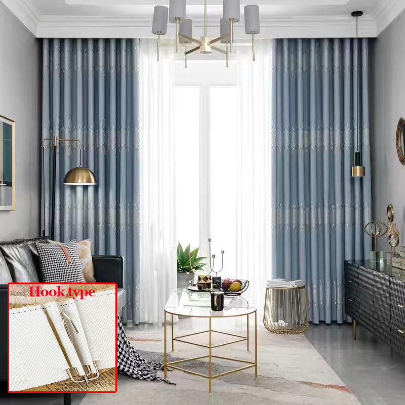 1 Pcs/pack 90% Curtain Modern Ring Type Langsir Semi Blackout Thickening Shading Heat Insulation Curtain for bedroom