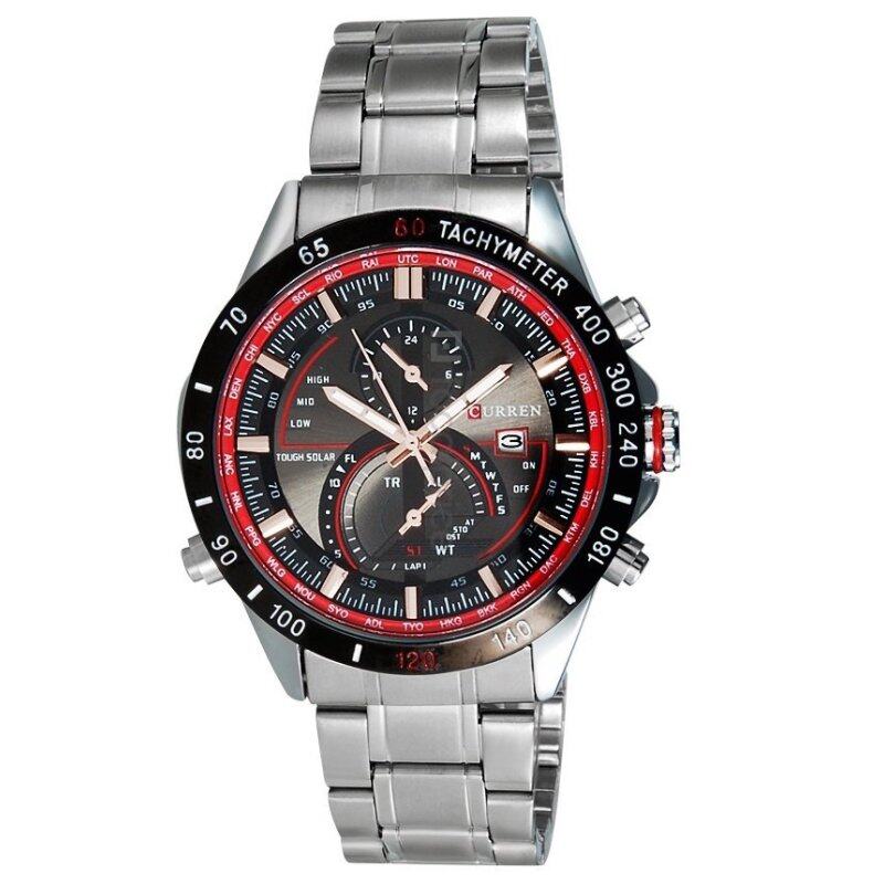 Curren Round Dial Analog Steel Watch Red And Black 8149 Malaysia
