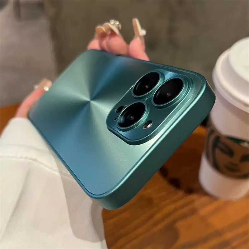 Luxury Aurora Matte Shockproof Phone Case For iPhone 15 14 13 12 11 Pro Max Plus CD Pattern Hard Back Cover Soft Silicone Edge Protective Casing