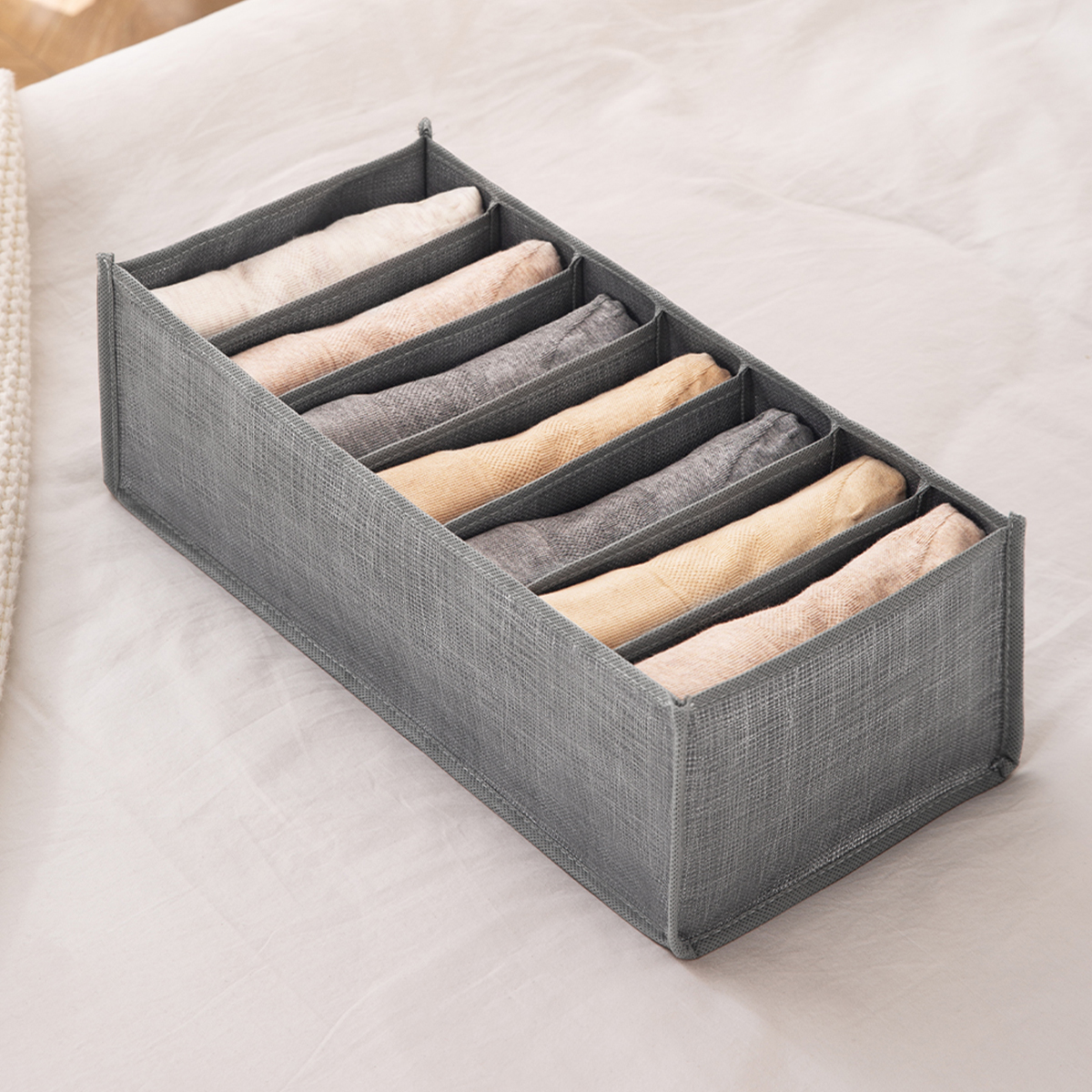 Drawer Clothes Divider Box Closet Jeans Storage Box Wardrobe Clothes Drawer Organizer Jeans Storage Box Non-woven Fabric Clothes Drawer Organizer Visible Gray Clothes Divider Box