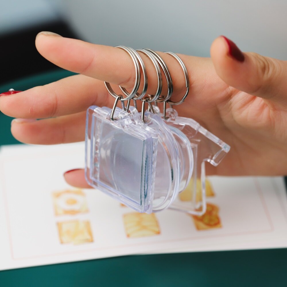 5 Cái/gói Hình Chữ Nhật Trong Suốt Trống Acrylic Chèn Keychain Ảnh Khung Ảnh Keyring Chủ Tự Làm Chia Nhẫn KeyChain Quà Tặng