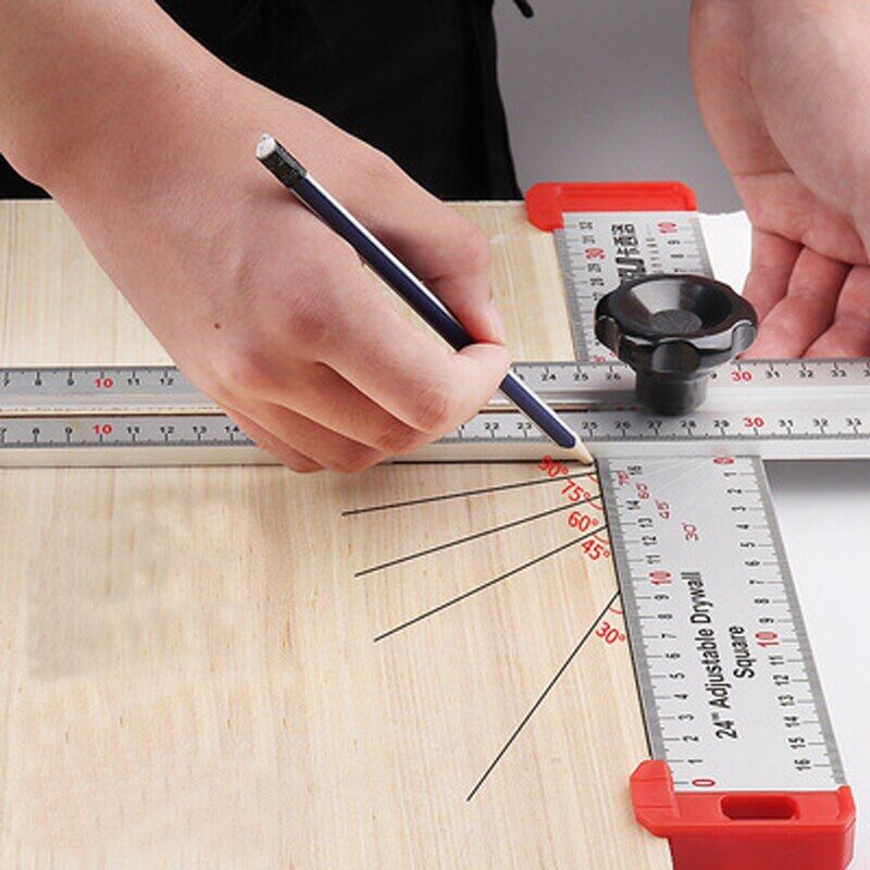 90/45 Degree Precision High Carpentry Movable Square Large Marking Woodworking Movable Combination Angle Ruler