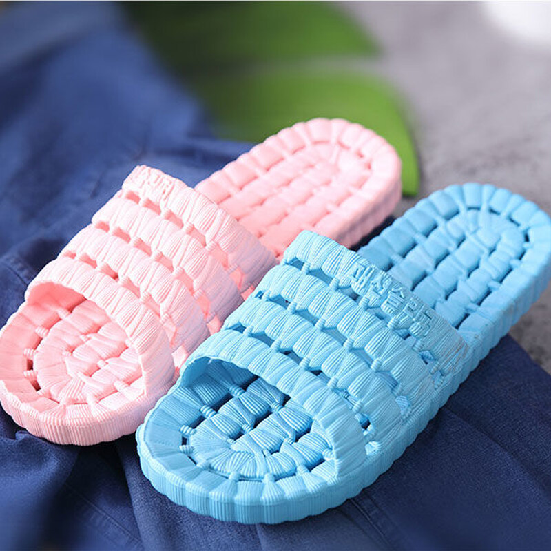 Couple Shower Slipper Home Sandal Slippers with Drainage Holes Quick Drying Bathroom Soft Sole Open Toe