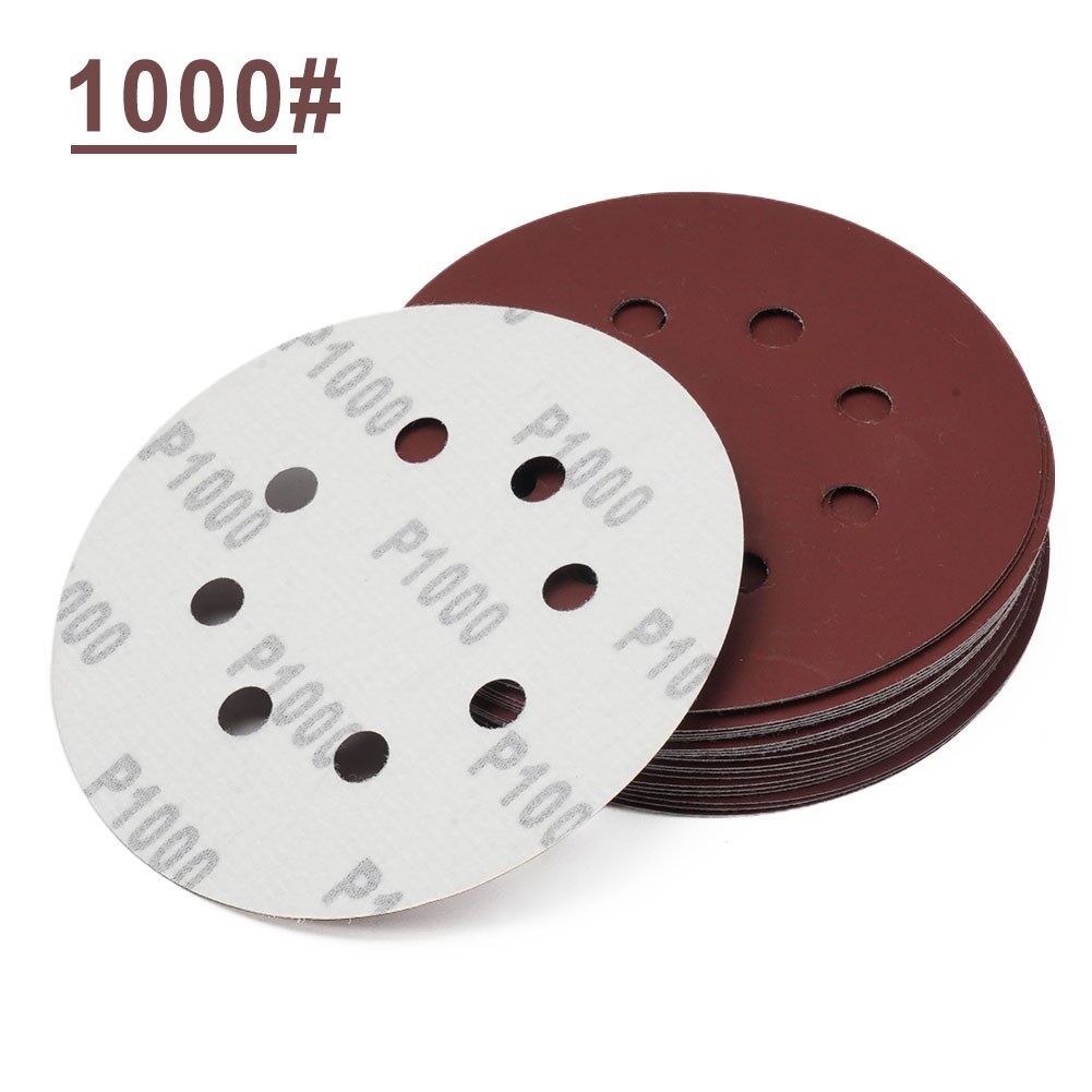 20x 5 125mm round sandpaper 8-hole sanding sheet discs hook loop 40-2000 grits