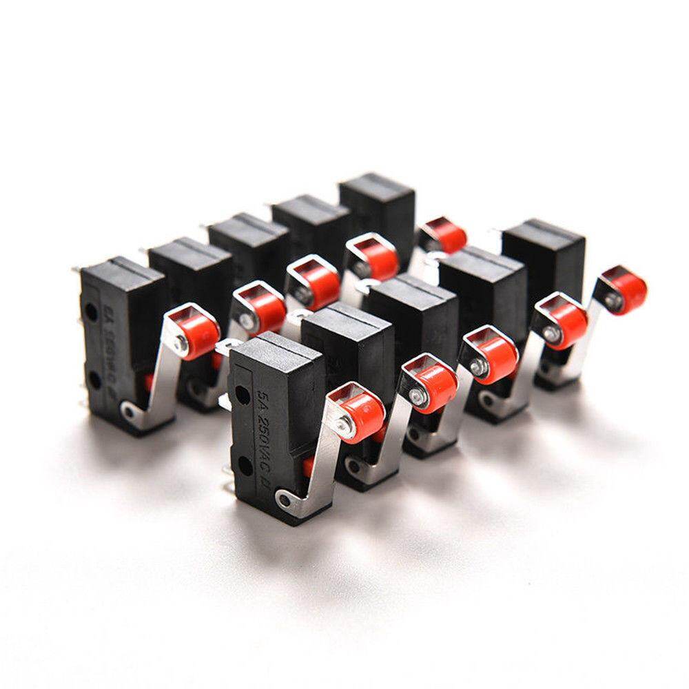 Comforhome 10 Chiếc Micro Con Lăn Cánh Tay Đòn Đóng Mở Hạn Chế Công Tắc Kw12-3 PCB Microswitch