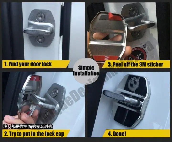 Stainless Steel Car Door Lock Cap Cover Styling Part Recommended