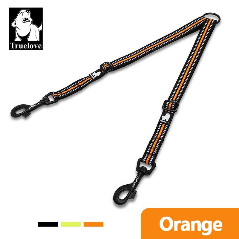 TRUELOVE Dog Leash Double Leashes Running Walking Dog Pet Reflective Nylon Adjustable Leashes for Two Dog Small Medium Large Dogs