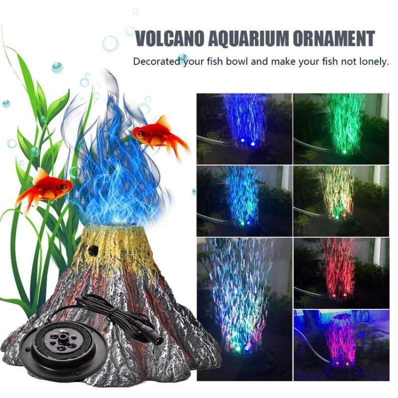 Viugreum Núi Lửa Nhựa Hình Đồ Trang Trí Bể Cá Đèn Với Máy Bơm Không Khí IP68 Không Thấm Nước Đèn LED Dùng Dưới Nước Spotlight Bể Cá Đèn Trang Trí