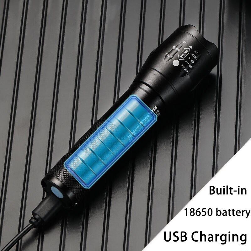 T6 đèn pin led có thể sạc lại với công suất lớn đèn pin đèn pin siêu sáng ánh sáng chiến thuật đèn flash không thấm nước đèn cảm ứng cầm tay nhẹ đèn pin led đèn pin mini đèn báo nguy có thể sạc lại đèn pin thu phóng được đèn câu cá