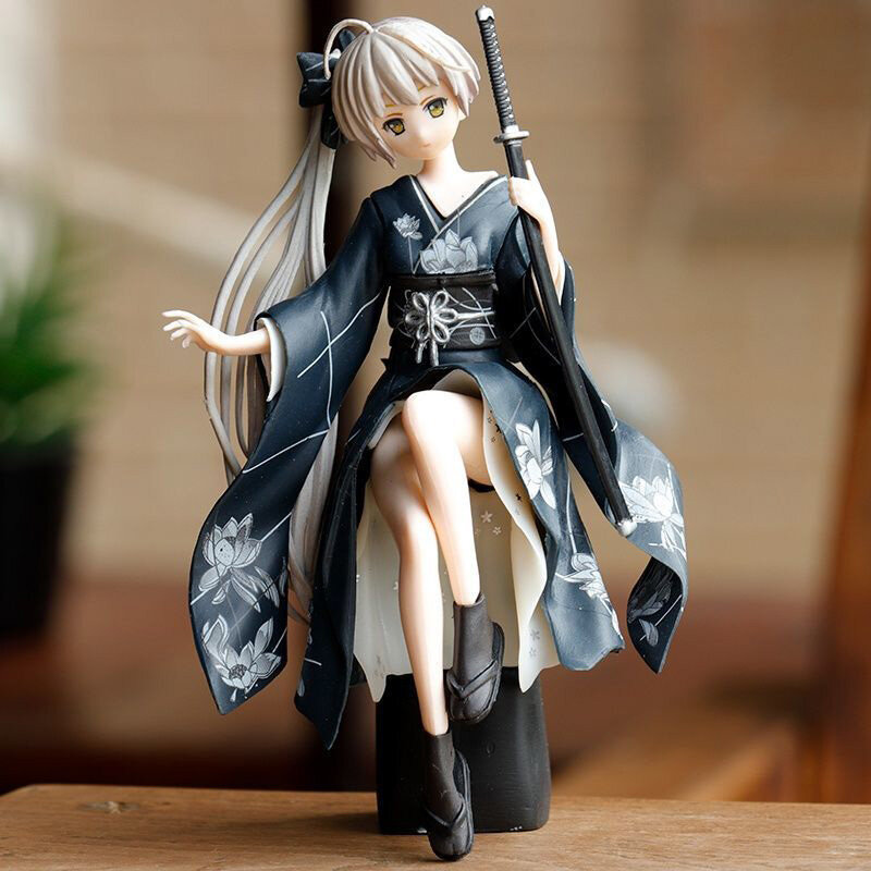 IQANGEL Anime Fate of the Sky Dome Girl Kimono Kasugano Dome Model Two-dimensional Chassis Car Ornament Toys