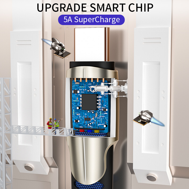 Cáp sạc nhanh vaorlo 5A cho iPhone, cáp Lightning & Micro USB & Cáp đồng bộ dữ liệu loại C cho Huawei Xiaomi Redmi, cáp sạcsamsung cho Bộ sạc Iphone