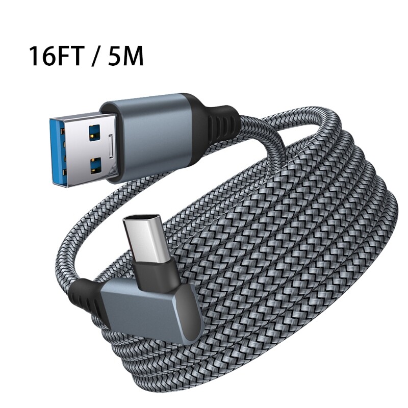 For Oculus Quest 2 Type- C Link USB- C Steam VR Data Cable 5m/16ft Transfer Link Cable Fast Charging