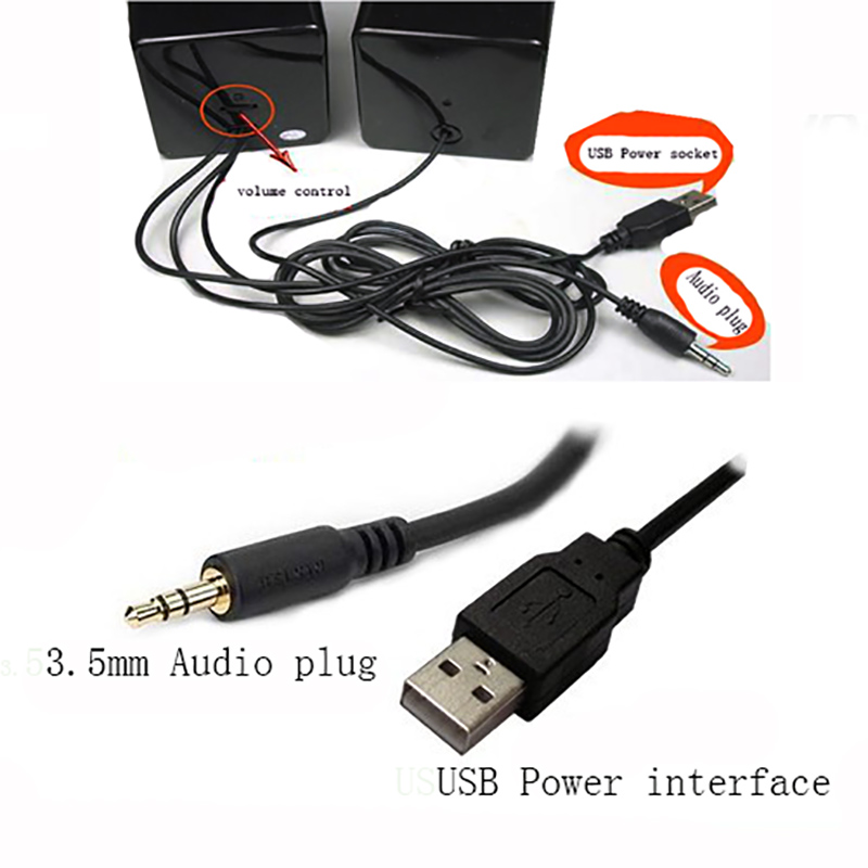 JTKE Mini USB Wired Speaker Music Player Amplifier Loudspeaker Stereo Computer Speakers for Computer Desktop PC Notebook