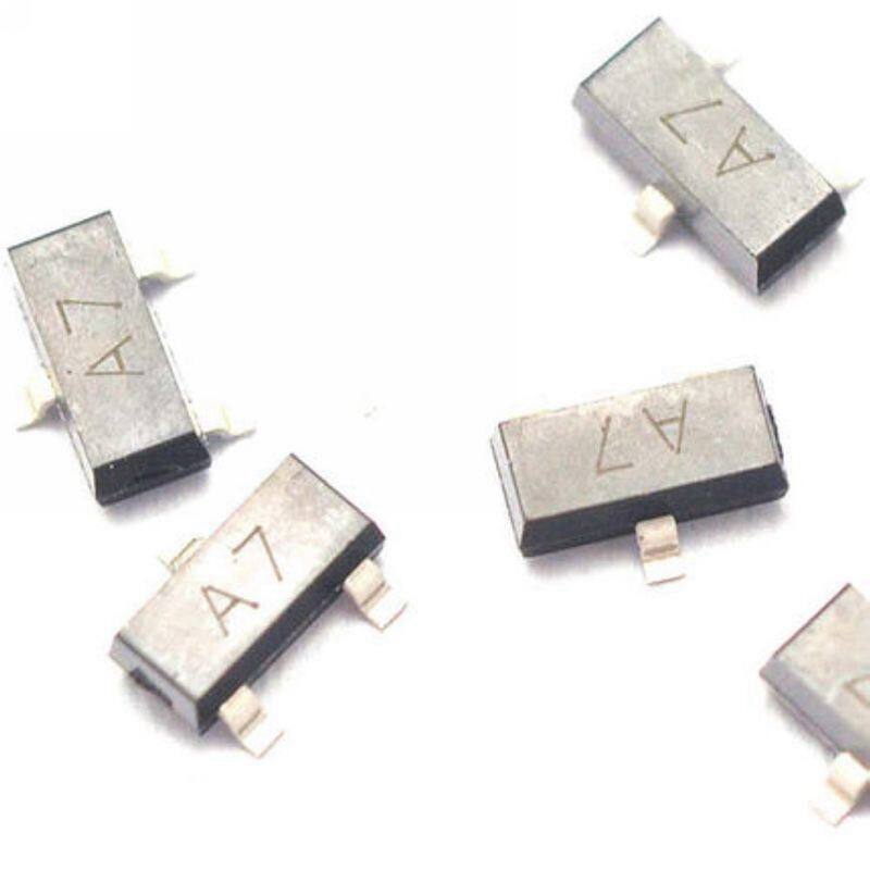50pcs bav99 a7 0.2a 70v sot-23 smd switch transistor