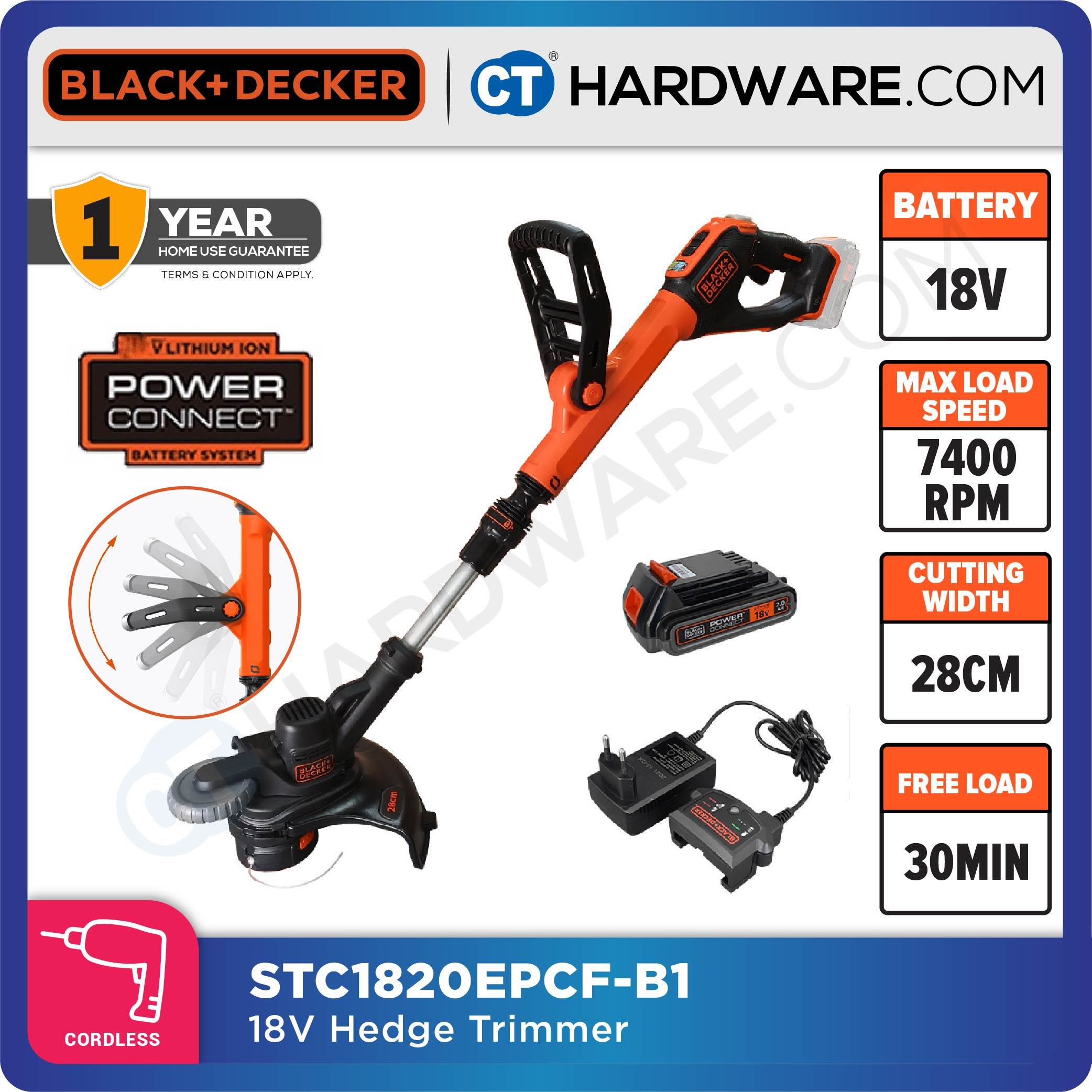 Black and Decker 18V Easy Feed String Cordless Grass Trimmer CORDLESS  (STC1820EPCF)