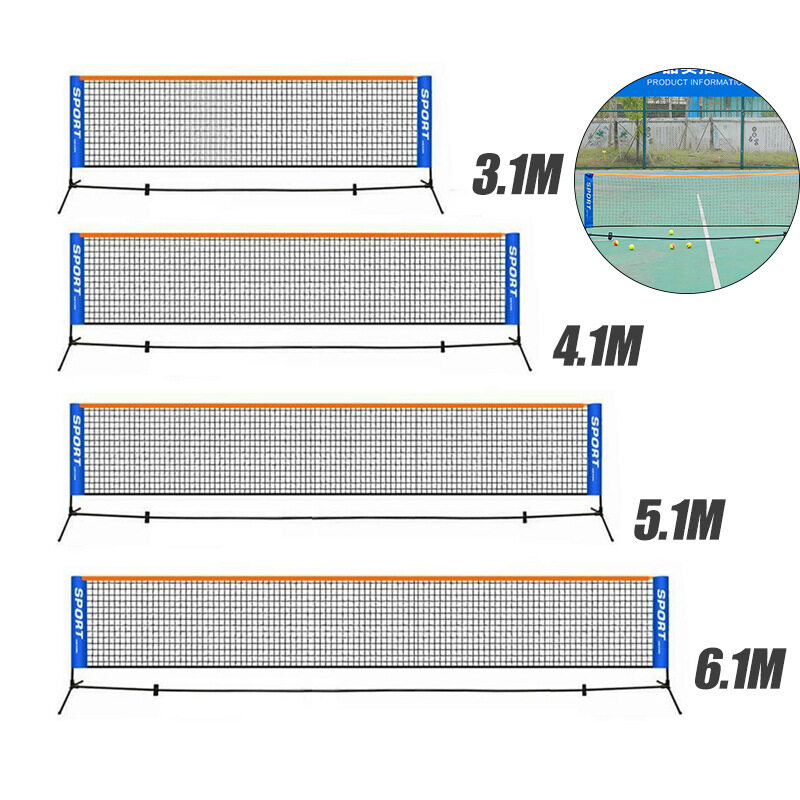 ตาข่ายฝึกซ้อมเทนนิสมืออาชีพ,ตาข่ายเทนนิสกลางแจ้งตาข่ายวอลเลย์มุ้งออกกำลังกาย6.1ม. * 0.76ม.