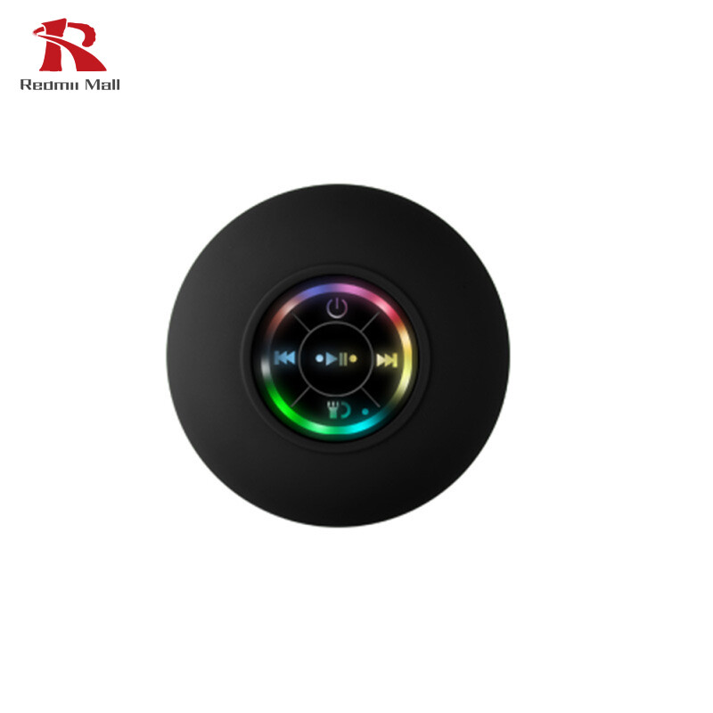 Bluetooth-compatible Speaker Led Light Luminous Suction Cup Bracket Waterproof Bathroom Wireless Portable Player Built-in Microphone