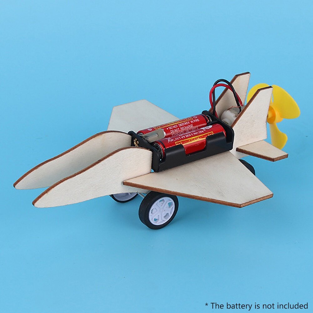 Microgood Kids Creative DIY Assembly Electric Slide Airplane Model Science Experiment Toy